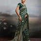 Anaita D Green Silk Blend Woven Saree With Blouse