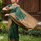 Anaita D Green Silk Blend Woven Saree With Blouse