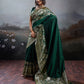 Anaita D Green Silk Blend Woven Saree With Blouse