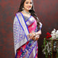 Lorenvalley Fashion Pink Organza Silk Woven Design with Meenakari Weaving Saree - Swadesiicart