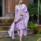Vaasva Women's Tissue Silk Emboidered Suit Set With Solid Pant & Solid Embroidered Dupatta | Swadesiicart