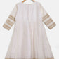 Ahalyaa Off White Chanderi Anarkali Kids Kurta With Dupatta For Girls | Swadesiicart