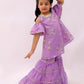 Lil Drama Mishti Purple Kurta and Sharara Set For Girls | Swadesiicart