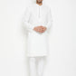 Even Apparels White Viscose Long Men's Kurta With Band Collar | Swadesiicart