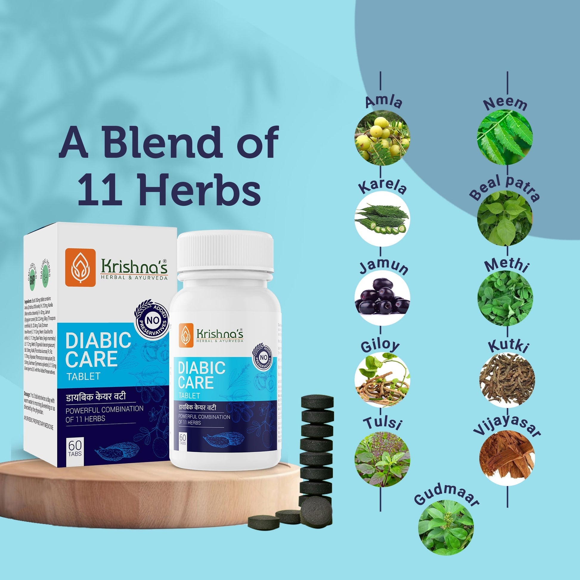 Krishna'S Herbal & Ayurveda Diabic Care Tablets | Swadesiicart