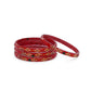 Afast Designer Fancy Party Bangle/ Kada Set, Red, Glass, Pack Of 4 - Swadesiicart