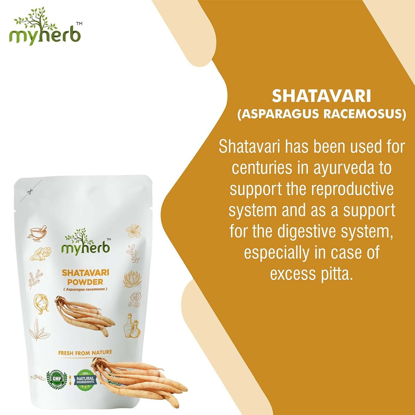 Myherb Natural Organic Shatavari Powder - Swadesiicart