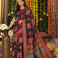 Shree Shyam Fashion Linen Cotton Navy Blue Saree