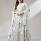 House of Panchhi Lime Green Net Sequinse Work Lehenga & Blouse with Dupatta | Swadesiicart