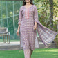 BulBul Fashionista Cotton Purple Kurta Set with Dupatta - Swadesiicart