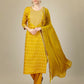 Jyoti Fashion Women's Golden Silk Blend Embroidery & Sequence work Kurta with Trouser & Dupatta | Swadesiicart