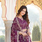 Lorenvalley Purple Pure Viscose Jacquard With Embroidered Sequins work Lehenga Choli | Swadesiicart