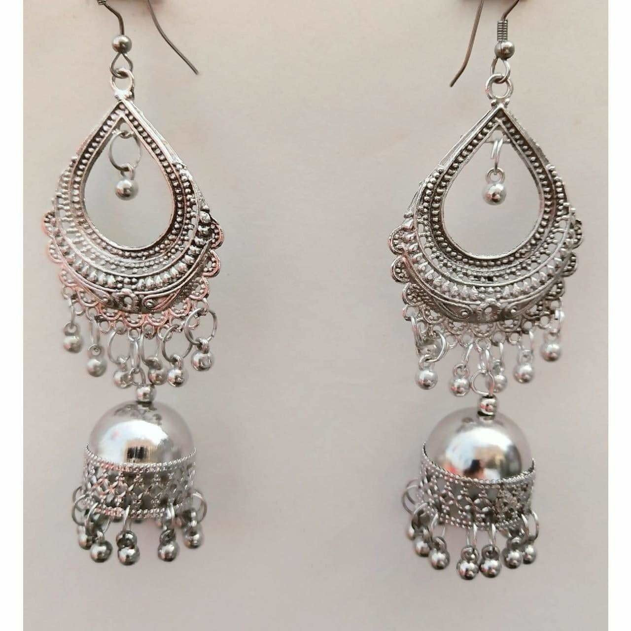 MS Fashion India Long Jhumki Good Finishing Afghani Brass Pearl Tassel Earrings | Swadesiicart