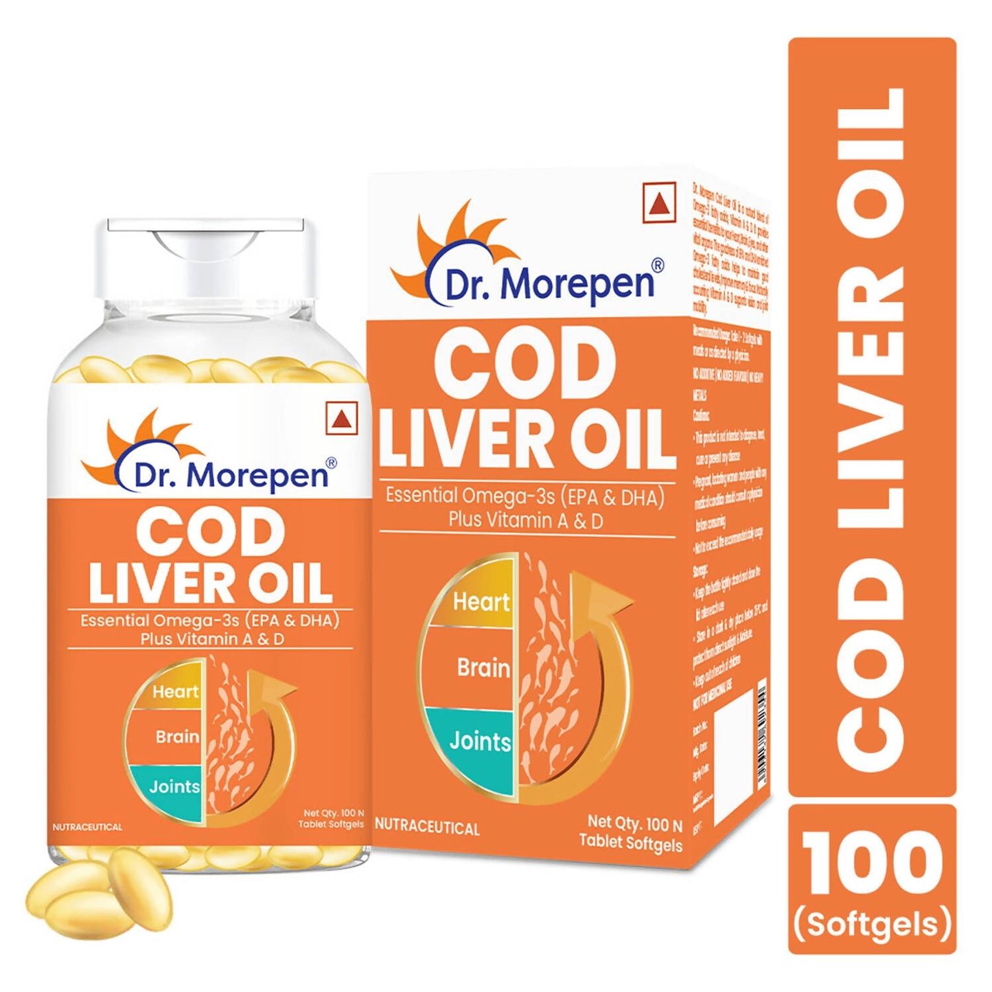 Dr. Morepen COD Liver Oil Softgels and Omega 3 Deep Sea Fish Oil Softgels Combo - Swadesiicart