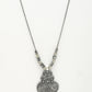 NVR Women's Silver-Toned German Silver Oxidised Pendant with Chain | Swadesiicart