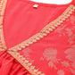 Ahalyaa Women's Traditional Wear Co-ords - Red - Swadesiicart