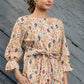 Women's Partywear Designer Cream & Multi Muslin co-ord set - Stylishta - Swadesiicart