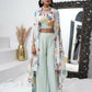 Sea Green Digital Chinon Handwork Top with Palazzo & Shrug - Naomika - Swadesiicart