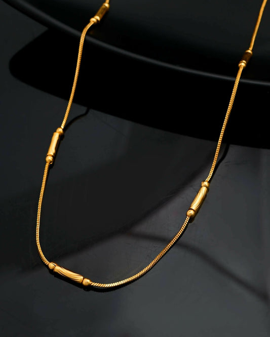 VOJ Gold-Polished Designer Chain With Gold Pipe | Swadesiicart