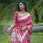 Vishnu Weaves Women's Rani Pink Organza Silk Zari Woven Saree with Blouse - Swadesiicart