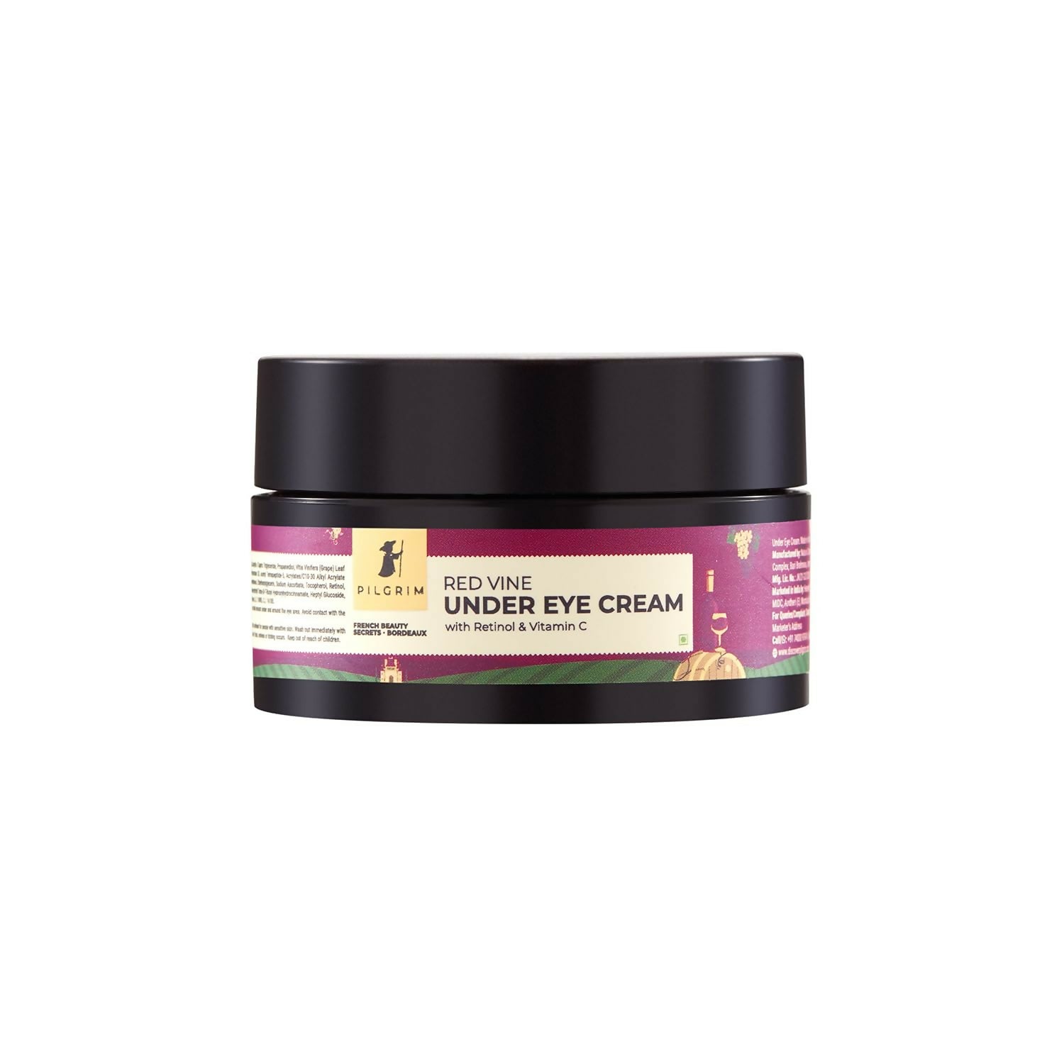 Pilgrim Red Vine Under Eye Cream with Retinol & Vitamin C For Dark Circles, Wrinkles, & Puffy Eyes - Pilgrim