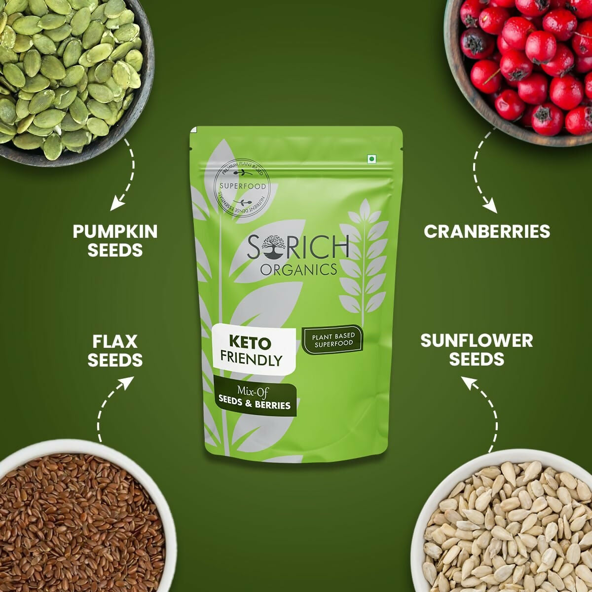 Sorich Organics Keto Mix Seeds and Berries - Swadesiicart
