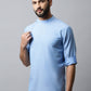 Even Apparels sky Blue Color Pure Cotton Men's Kurta With Side Placket (MMS503) | Swadesiicart