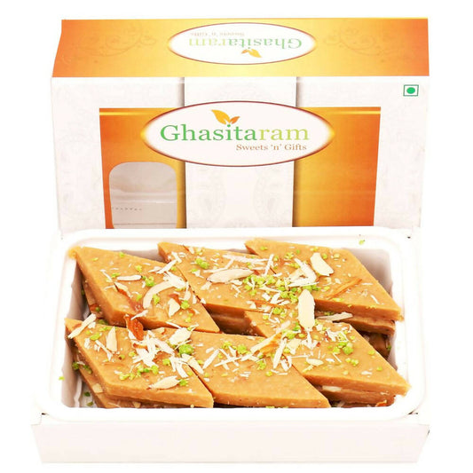 Ghasitaram Jaggery (Gud) Kaju Katli Sweets | Swadesiicart