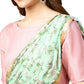 Ahalyaa Pink & Green Solid Maxi Dress with Attached Dupatta | Swadesiicart