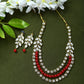 Mominos Fashion Johar Kamal Handicraft Finish White & Red Pearls Choker For Women (White/Red) | Swadesiicart
