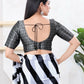 Joban Fashion Black Tissue Elbow Sleeveless Back Open Blouse - Swadesiicart