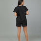 Breathables Women Cotton Night Suit Shirt And Shorts Co-Ord Set I Nightwear | Loungewear Set In Solid Colours