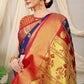 Jyoti Fashion Women's Navy Blue Banarasi Silk Zari Woven Saree with Blouse | Swadesiicart