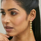 Nuyug 18K Gold-Plated Crystal Stone Studded Triangular Drop Sleek Earrings | Swadesiicart