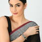 Mominos Fashion Kamal Johar Oxidised Silver-Plated Handcraft Bracelet