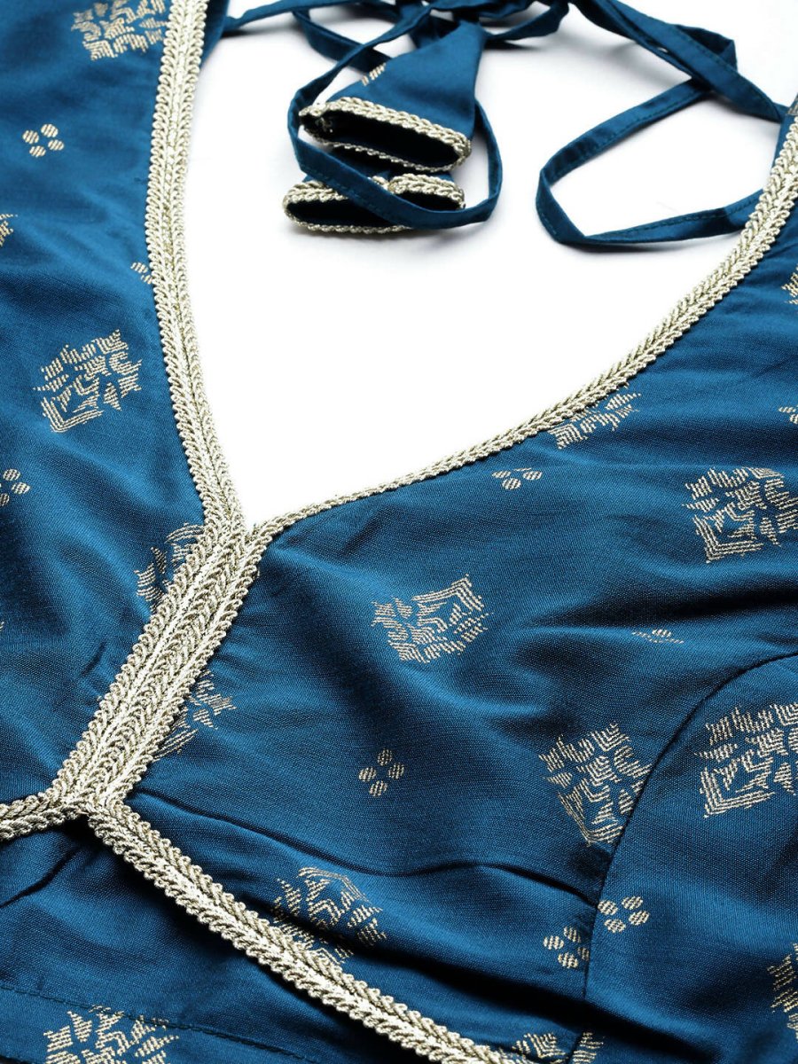 Ahalyaa Women's Traditional wear Lehenga Choli - Teal Blue | Swadesiicart