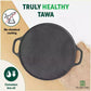 The Indus Valley CASTrong Cast Iron Roti/Dosa Tawa, Pre-seasoned, Nonstick, 100% Pure, Toxin-free, Gas & Induction,Spatula, 30.2cm, 2.4kg