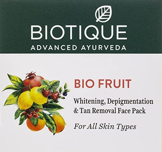 Biotique Advanced Ayurveda Fruit Brightening Depigmentation & Tan Removal Face Pack - Swadesiicart