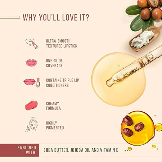Lotus Make-Up Ecostay Butter Matte Lip Color - Nutty Brown (4.2 Gm) - Swadesiicart