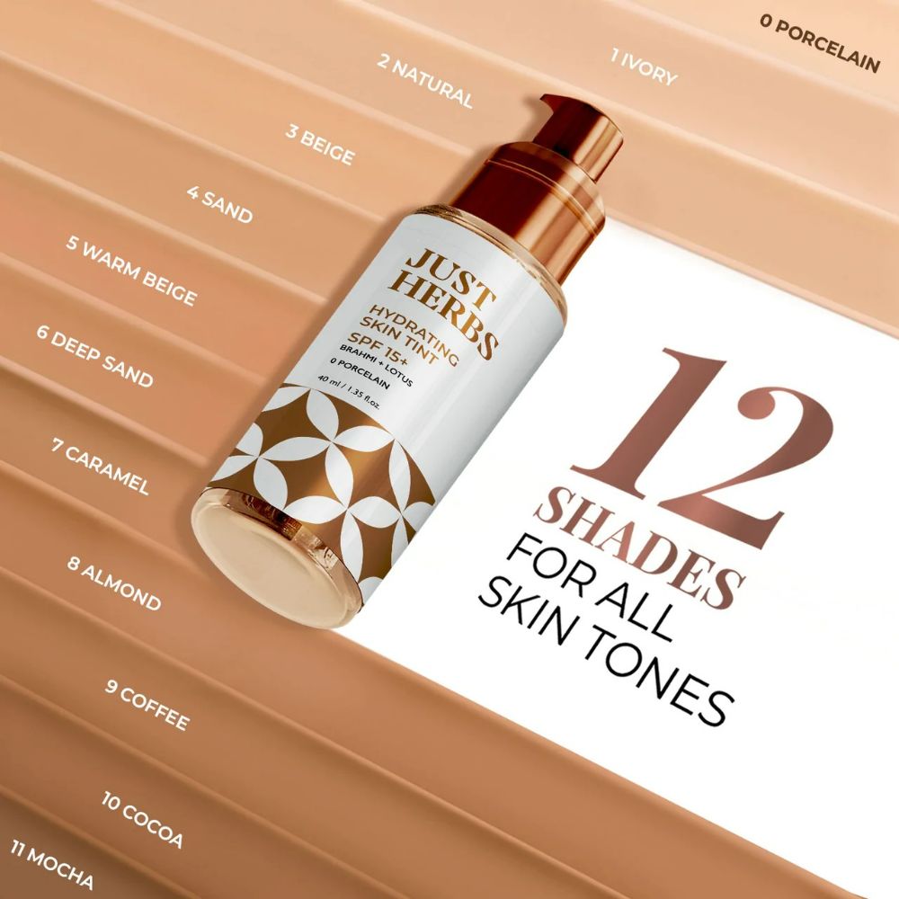 Just Herbs Herb Enriched Skin Tint Medium Coverage Broad-Spectrum Sun Protection - Porcelain - Swadesiicart
