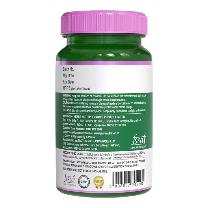 Pure Nutrition Biotin 10,000mcg from Natural Sesbania Extract Veg Tablets - Swadesiicart