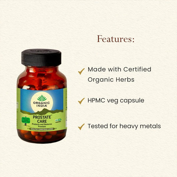 Organic India Prostate Care 60 Capsules - Swadesiicart