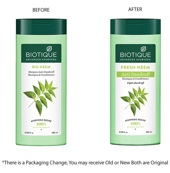 Biotique Bio/Fresh Neem Anti Dandruff Shampoo & Conditioner - Swadesiicart