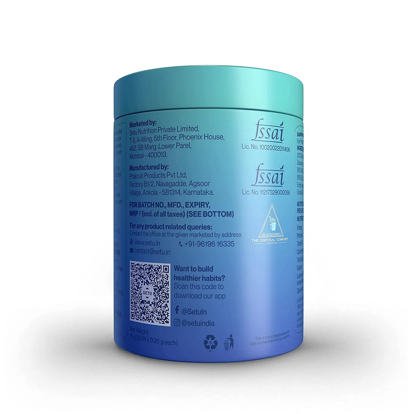 Setu Lutein & Zeaxanthin Tablets - Swadesiicart