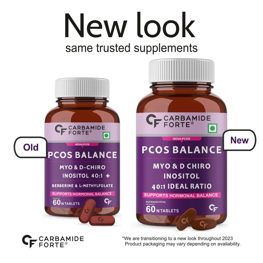 Carbamide Forte PCOS Support Tablets with Myo-Inositol to D-Chiro-Inositol 40:1 - Swadesiicart