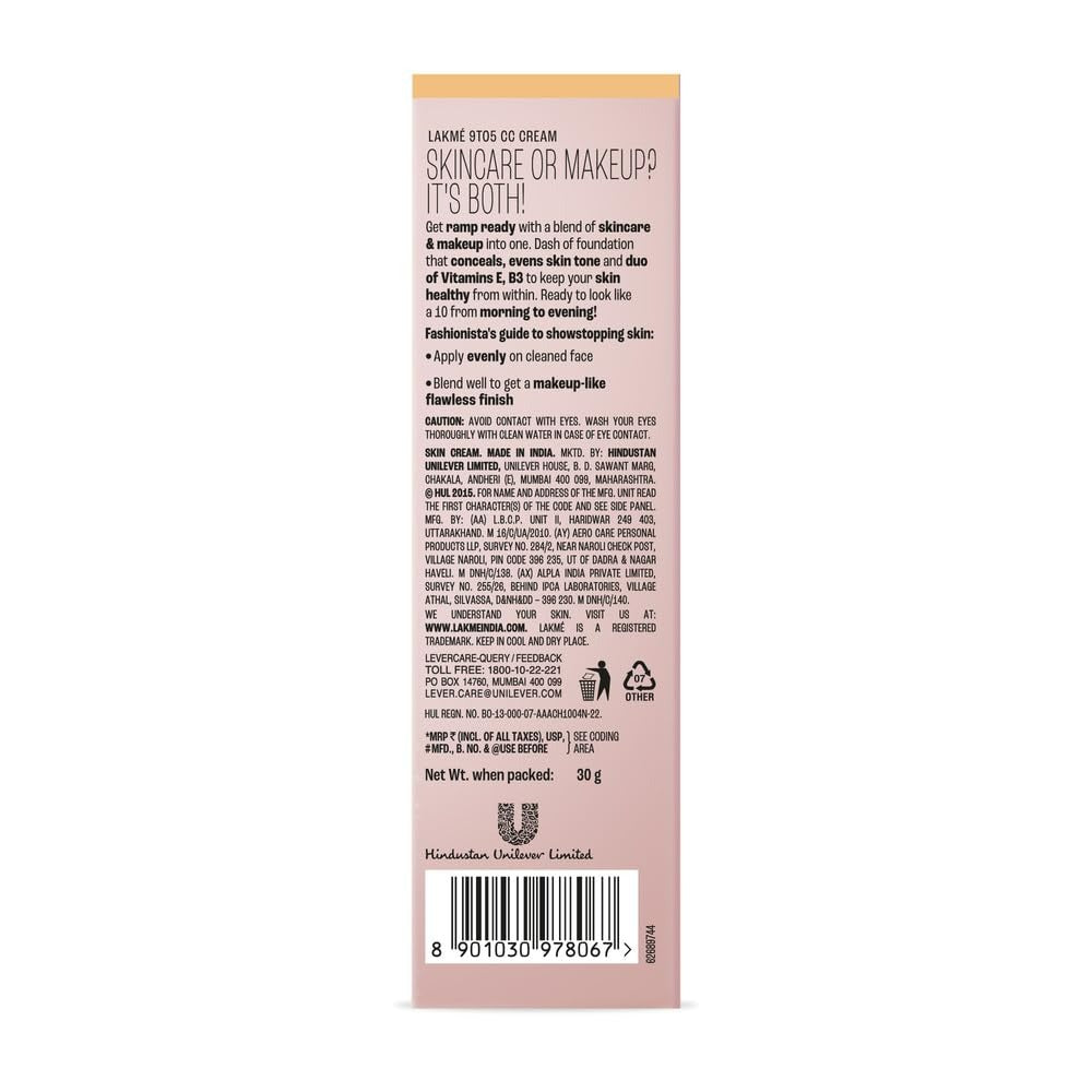 Lakme 9To5 Complexion Care Cream - Beige - Swadesiicart
