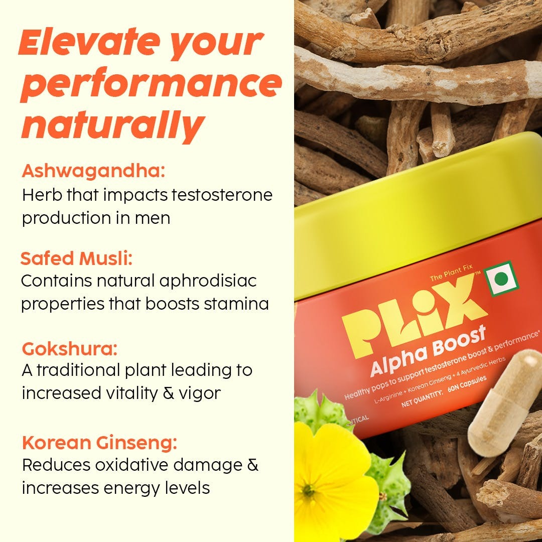 PLIX The Plant Fix Testosterone Booster Capsules for Men | Swadesiicart