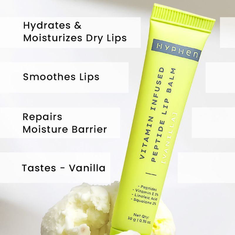 Hyphen By Kriti Sanon Vitamin Infused Peptide Lip Balm - Vanilla, for Dry & Chapped Lips, Hydrating & Moisturizing Balm - Swadesiicart