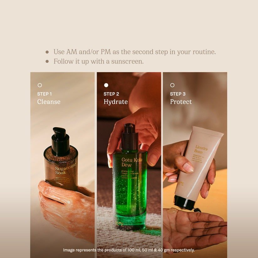 82°E By Deepika Padukone Gotu Kola Dew Toner serum With Gotu Kola & Niacinamide, Reduce Pores, Instant Hydration | Swadesiicart