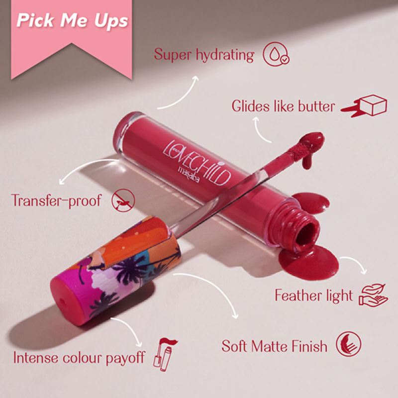 LoveChild By Masaba Gupta Mamma Mia Lush-Matte Lip Creme - Gulabi Rum Punch | Swadesiicart